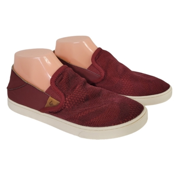 OLUKAI Pehuea Maroon Red Slip On Comfort Sneakers Size W8 - Picture 1 of 14
